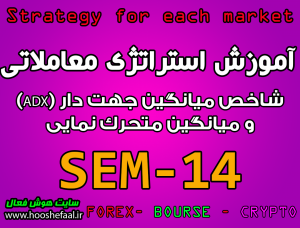 آموزش استراتژی معاملاتی SEM-14 با شاخص میانگین جهت دار (ADX) و میانگین متحرک نمایی مخصوص بازار بورس، ارزدیجیتال و فارکس
