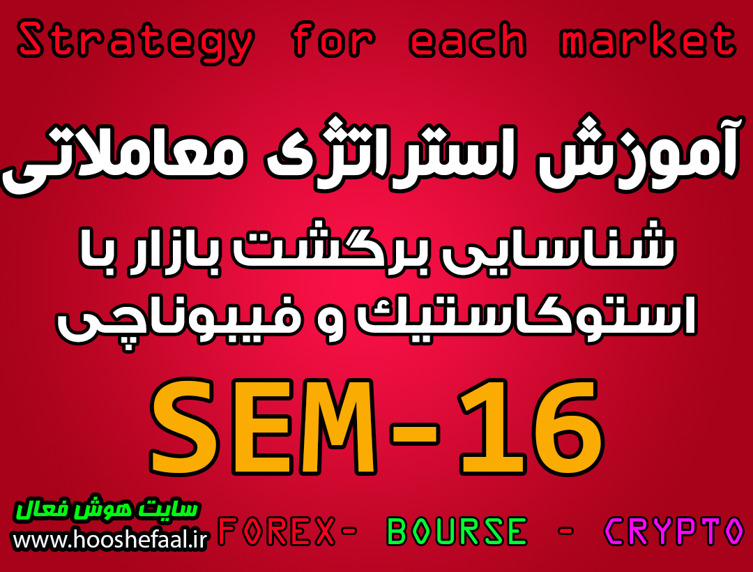 آموزش استراتژی معاملاتی SEM-16 شناسایی برگشت بازار با استوکاستیک و سطوح فیبوناچی مخصوص بازار بورس، ارزدیجیتال و فارکس