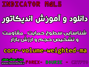 دانلود و آموزش اندیکاتور corr-volume-weighted-ma برای شناسایی سطوح حمایت و مقاومت و تشخیص حجم و ارزش بازار مخصوص متاتریدر 5
