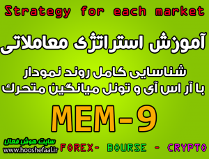 آموزش استراتژی معاملاتی MEM-9 شناسایی کامل روند نمودار با آر اس آی و تونل میانگین متحرک