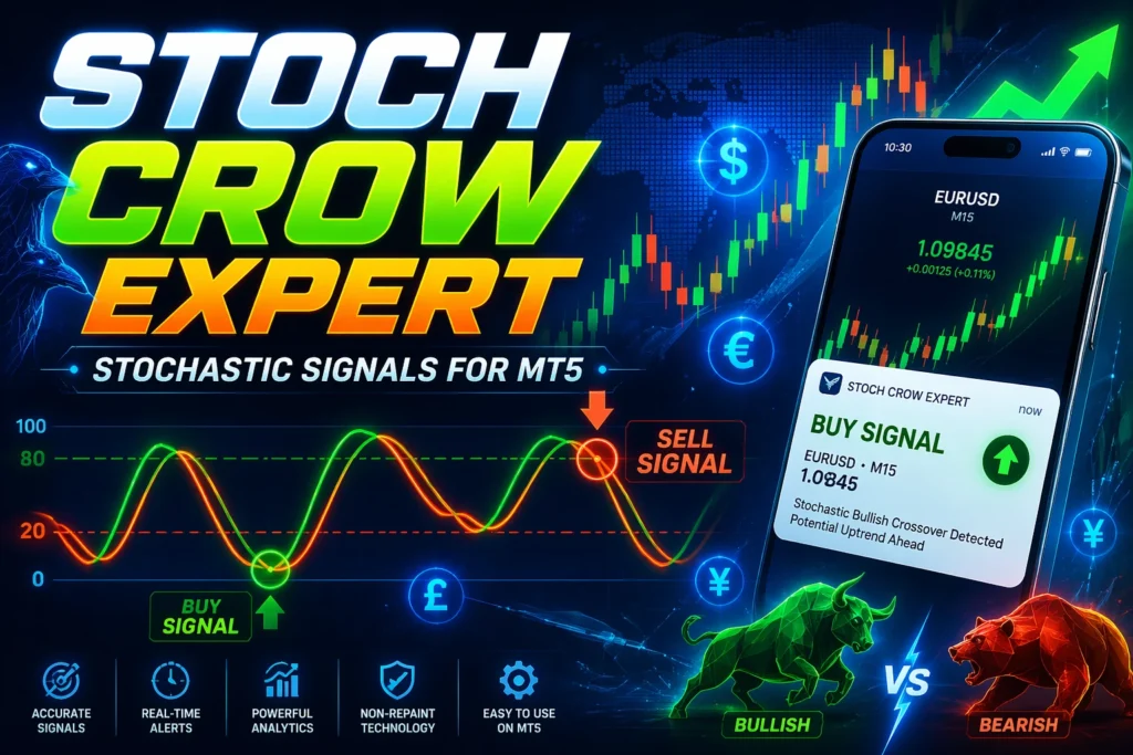 خرید اکسپرت استوکاستیک STOCH CROW و ارسال سیگنال به موبایل مخصوص بورس ، فارکس در متاتریدر 5