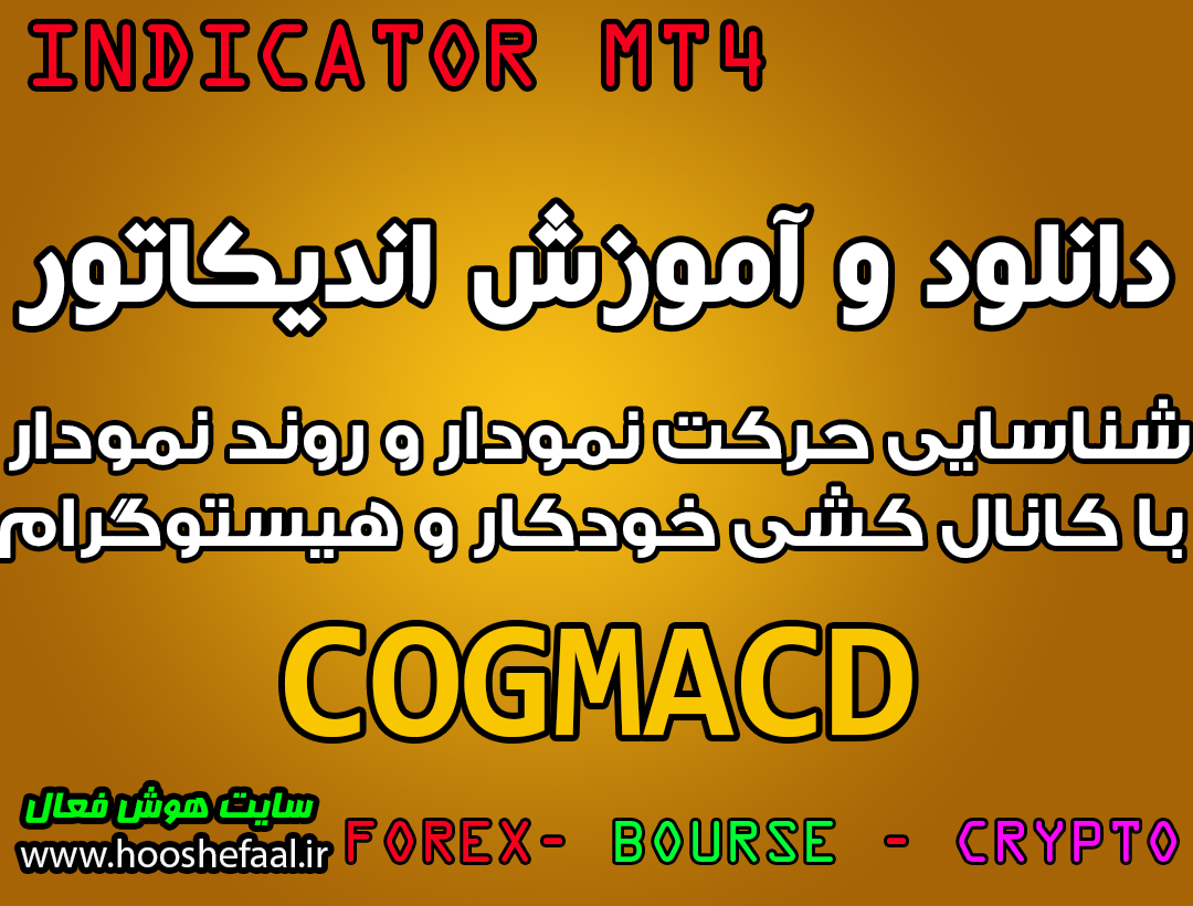 دانلود و آموزش اندیکاتور COGMACD برای شناسایی حرکت نمودار و روند نمودار با کانال کشی خودکار و هیستوگرام مخصوص متاتریدر 4