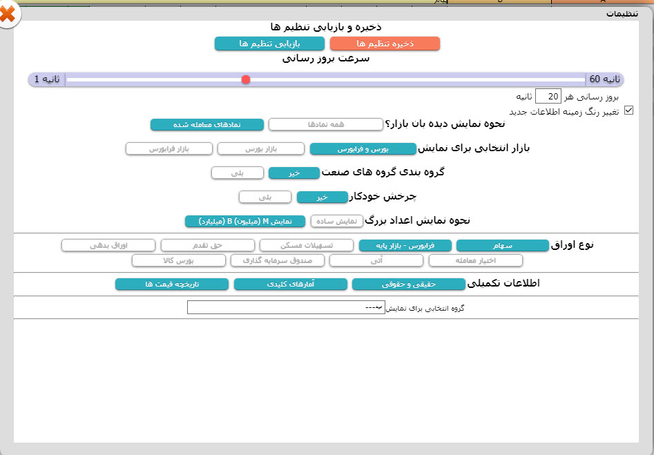 فیلتر نوسان گیری کراس میانگین نمایی دوگانه مخصوص بورس تهران 