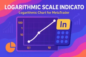 خرید اندیکاتور logarithmic scale لگاریتم اسکیل چارت لگاریتمی برای متاتریدر  متاتریدر پنج