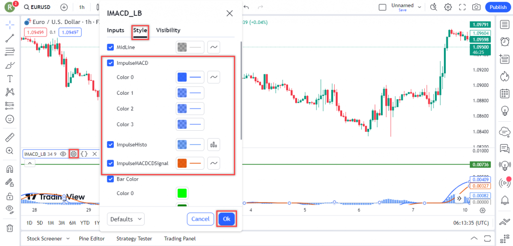 آموزش استراتژی ارزدیجیتال و فارکس با استفاده از اندیکاتور Impulse MACD برای تریدینگ ویو در تایم فریم 1 ساعت