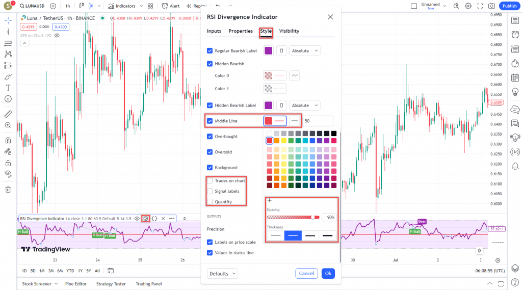 دانلود رایگان و آموزش اندیکاتور نوسان گیری RSI Divergence Indicator برای ارز دجیتال و فارکس در تریدینگ ویو تایم فریم یک ساعت