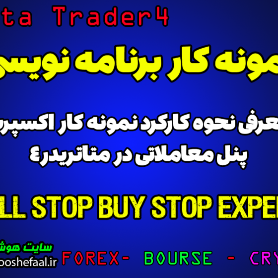ویدئو معرفی نحوه کارکرد نمونه کار پنل معاملاتی Sell Stop buy Stop Expert در متاتریدر4