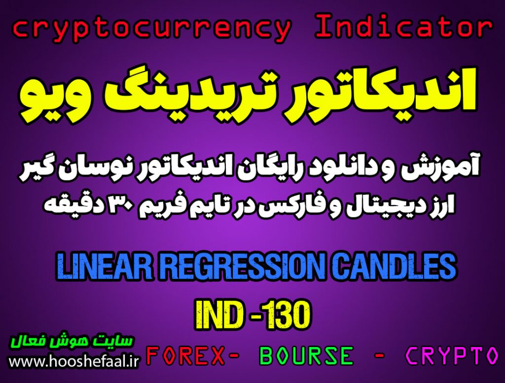 دانلود رایگان و آموزش اندیکاتور نوسان گیری Linear Regression Candles برای ارز دیجیتال و فارکس در تریدینگ ویو تایم فریم 30 دقیقه