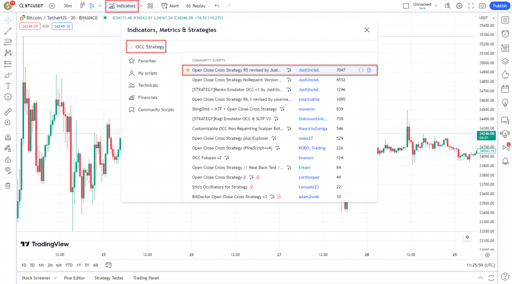 اندیکاتور فوق العاده Open Close Cross Strategy مخصوص معاملات اسکالپ در بازار ارزدیجیتال و فارکس , تایم فریم 30 دقیقه