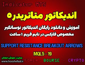 اندیکاتور Support Resistance Breakout Arrows مخصوص فارکس در متاتریدر 5 تایم فریم 1 ساعت