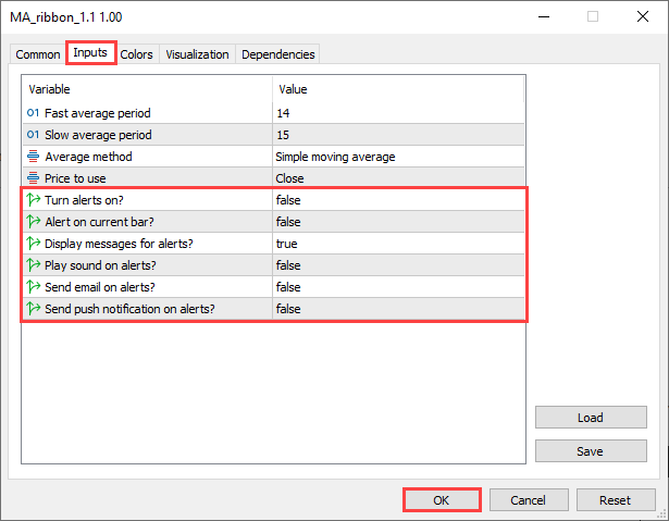 دانلود اندیکاتور MA Ribbon MT5