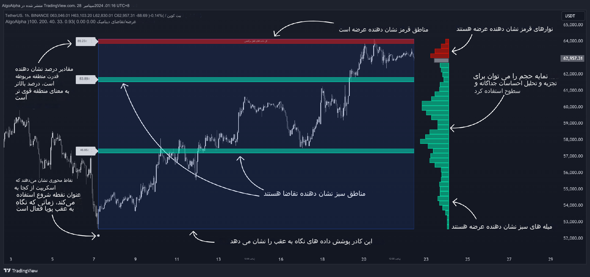 دانلود اندیکاتور Dynamic Supply and Demand Zones در تریدینگ ویو | شناسایی خودکار نواحی عرضه و تقاضای داینامیک