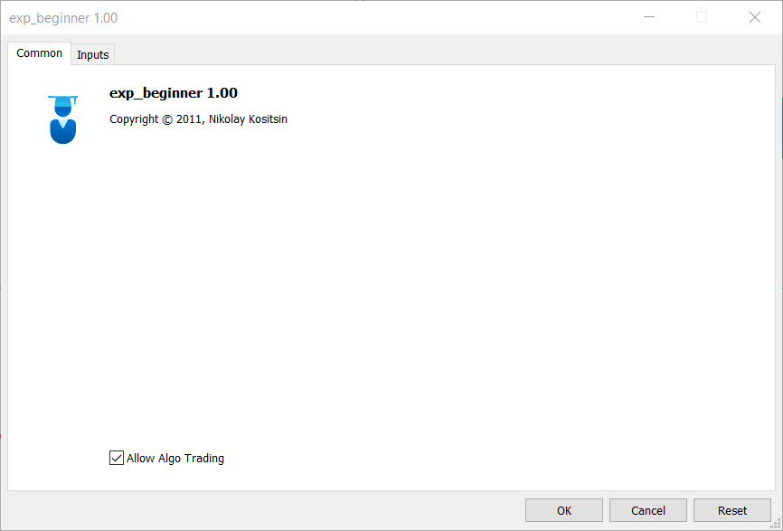 دانلود اکسپرت معامله گر Exp Beginner در متاتریدر 5