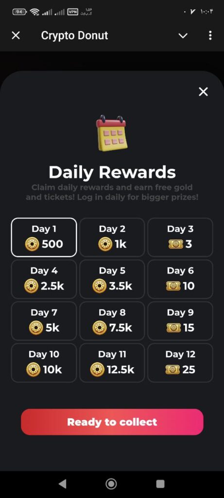 Daily Reward (جوایز روزانه)