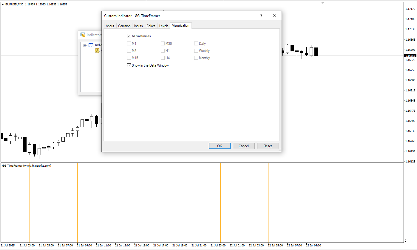 تنظیمات اندیکاتور
