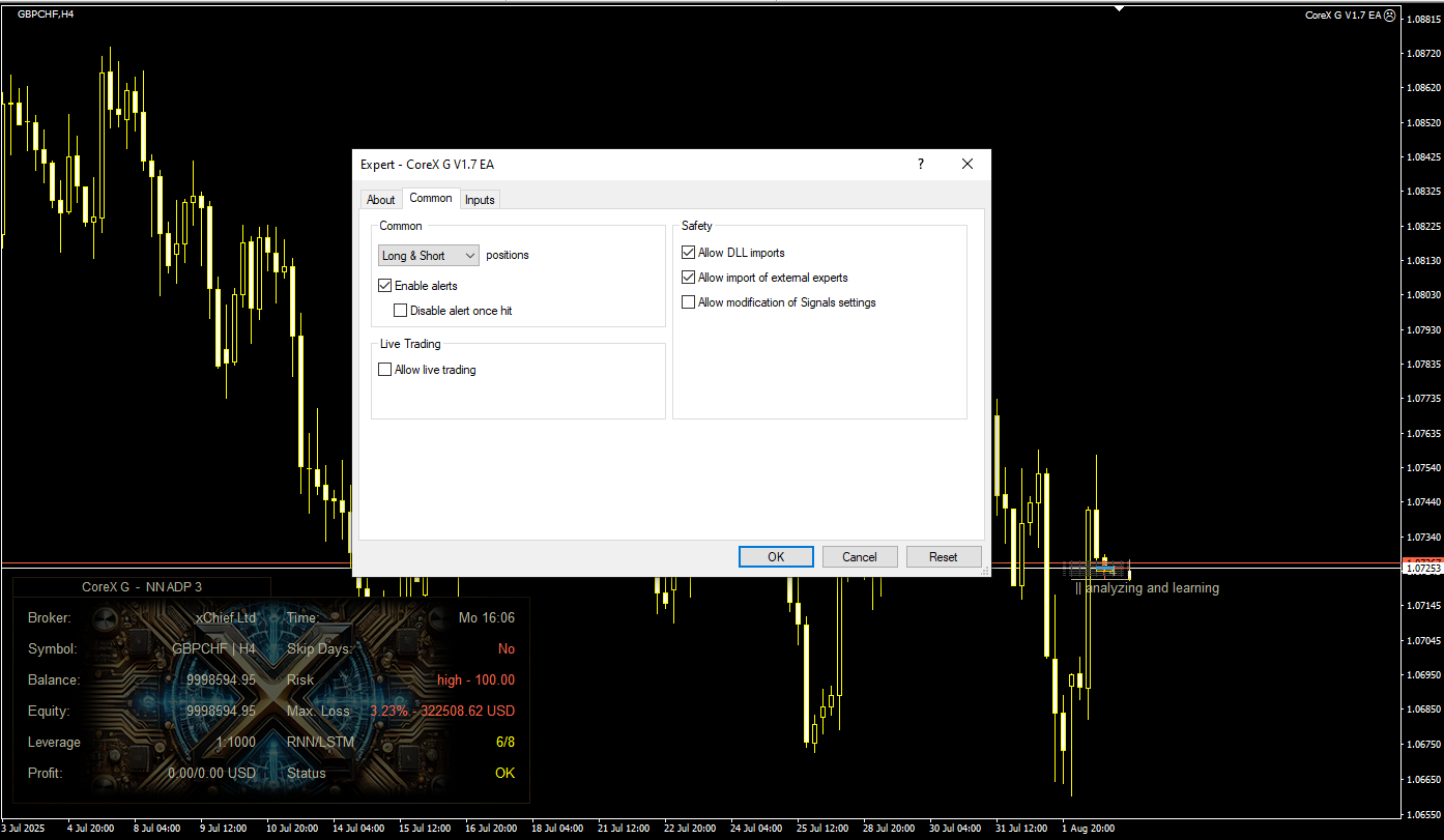 دانلود رایگان اکسپرت CoreX G EA V1.7 برای متاتریدر ۴