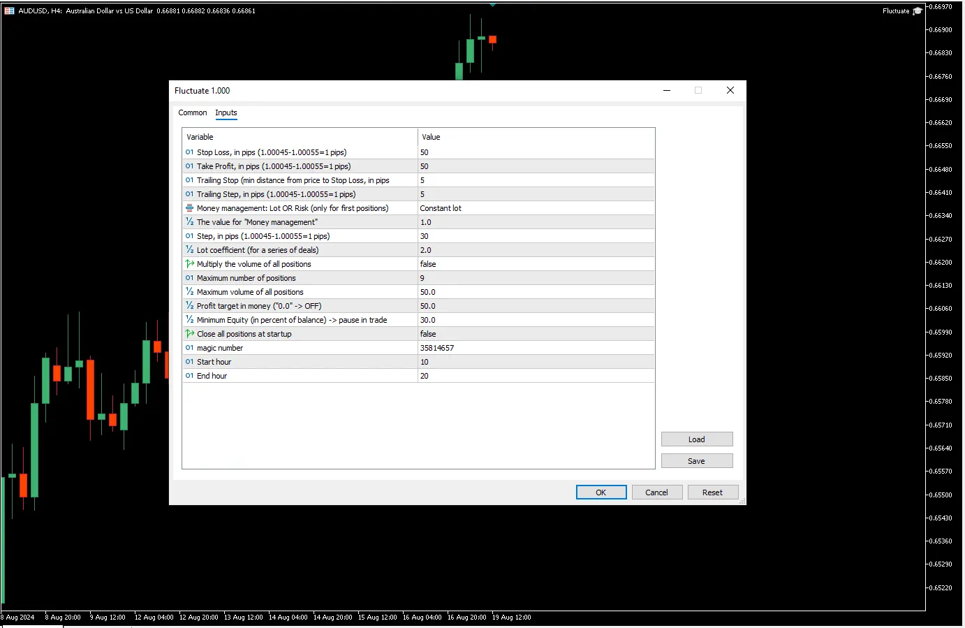 تنظیمات ورودی اکسپرت
