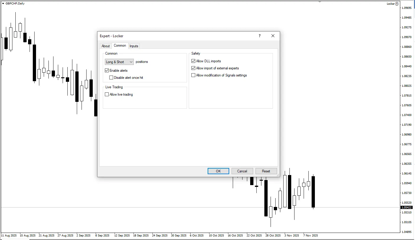 تنظیمات اندیکاتور
