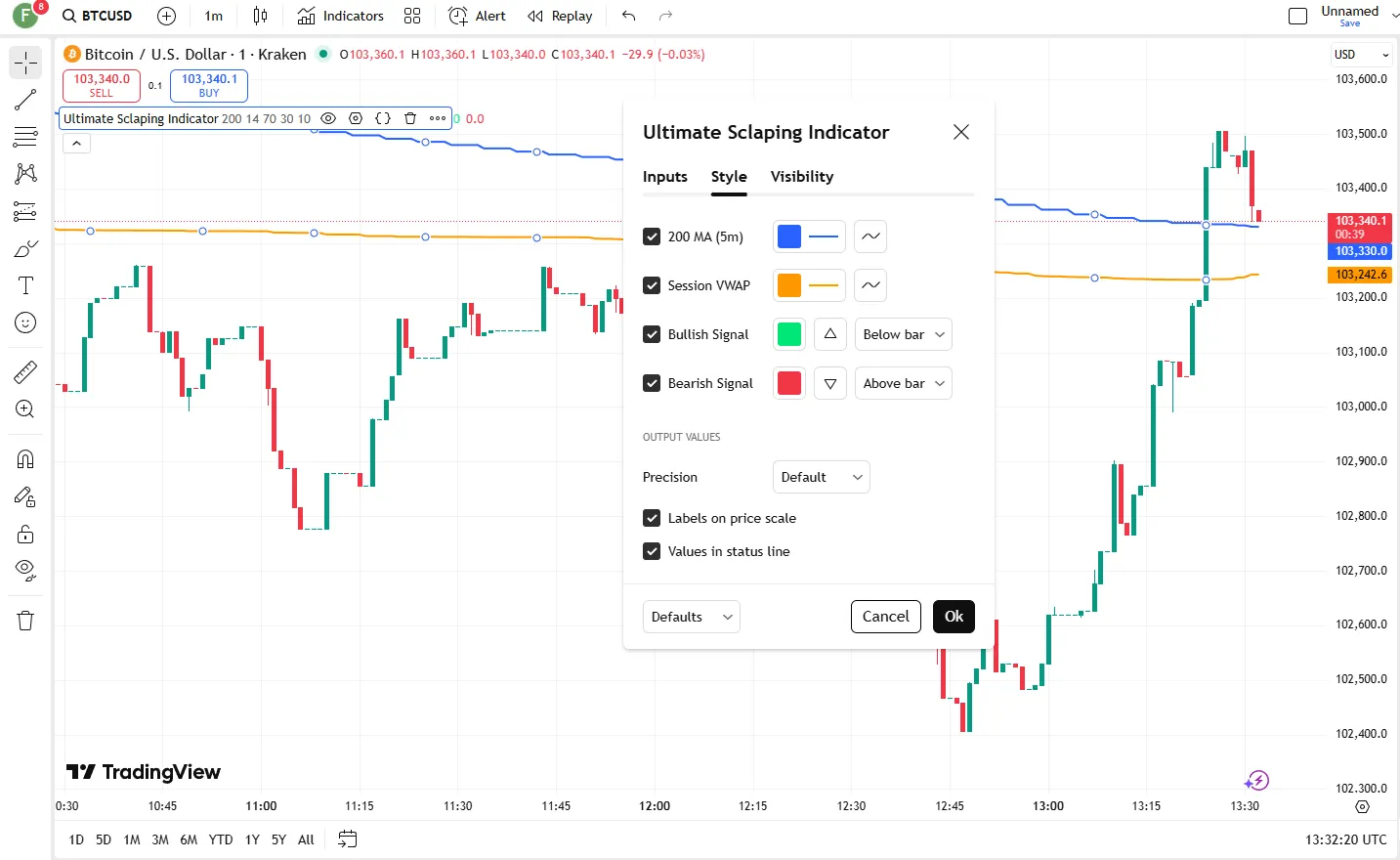 تنظیمات اندیکاتور