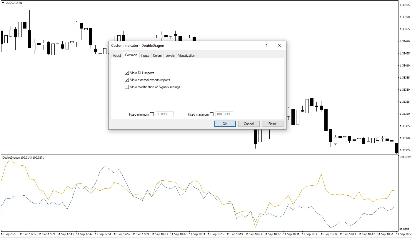 تنظیمات اندیکاتور
