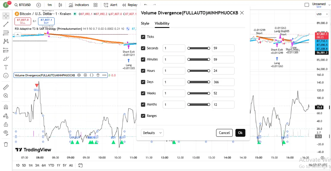 تنظیمات اندیکاتور