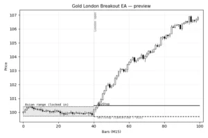 دانلود اکسپرت Gold London Breakout EA ربات معاملاتی بر اساس استراتژی شکست (Breakout) برای متاتریدر 5 در فارکس