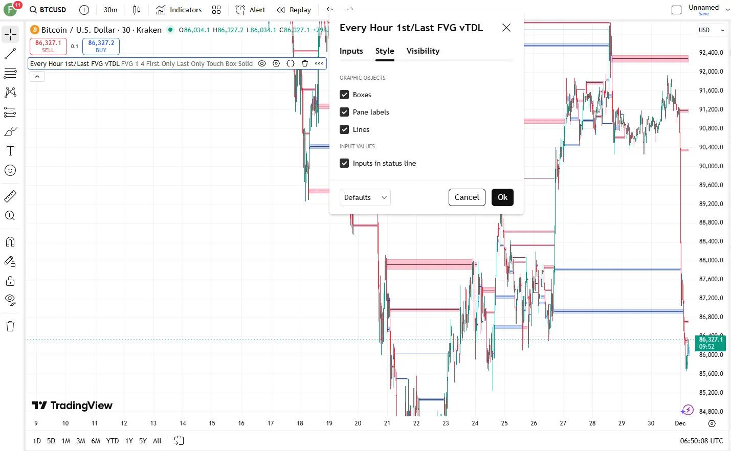تنظیمات اندیکاتور