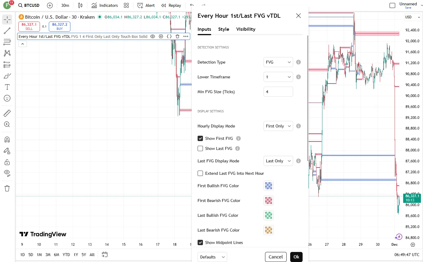 تنظیمات اندیکاتور