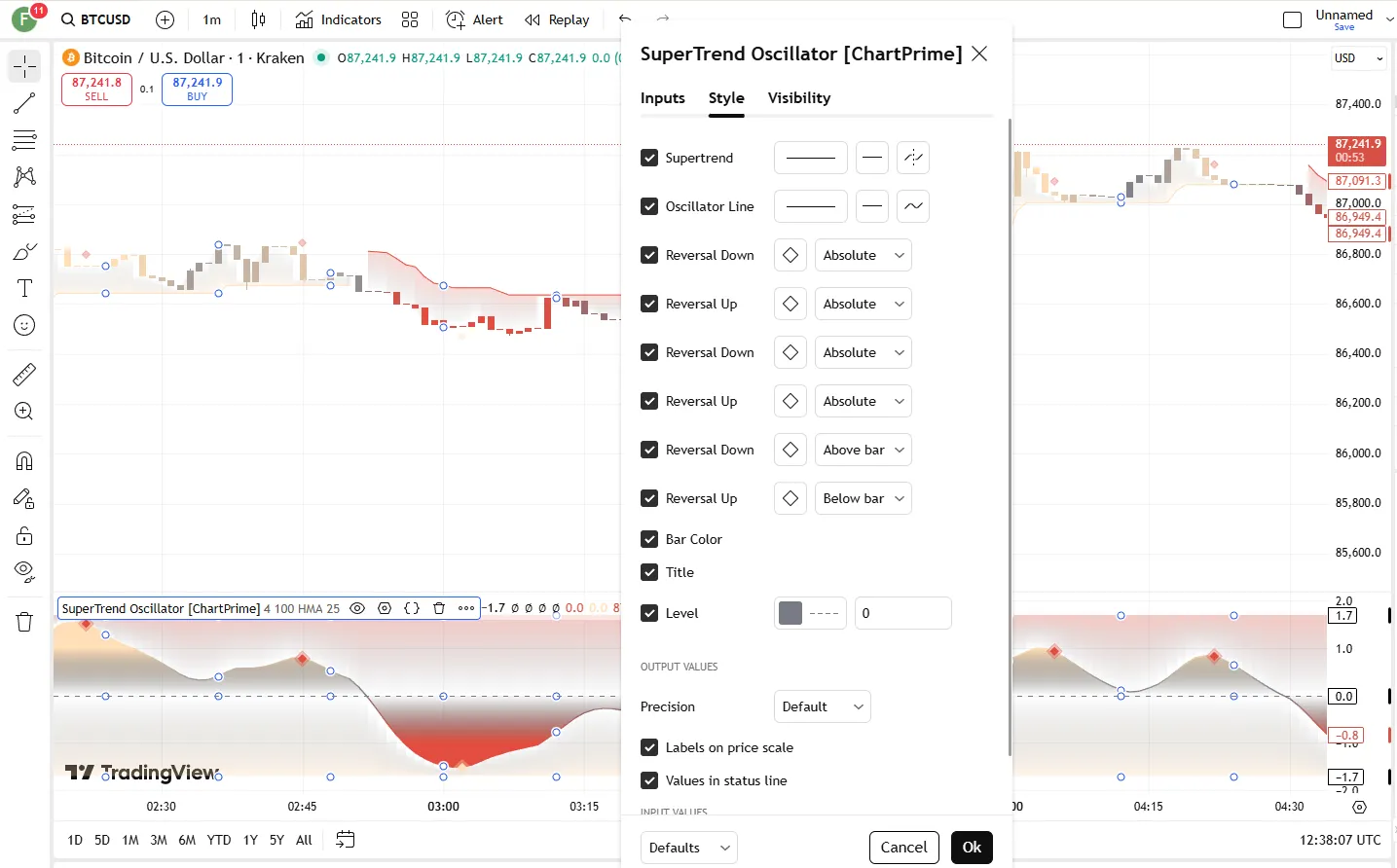 تنظیمات اندیکاتور 