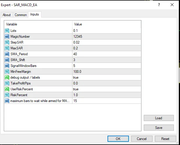  دانلود رایگان اکسپرت SAR_MACD_EA 