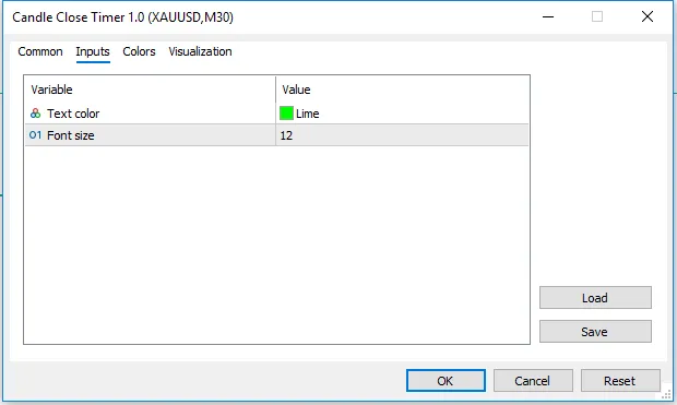 تنظیمات اندیکاتور

