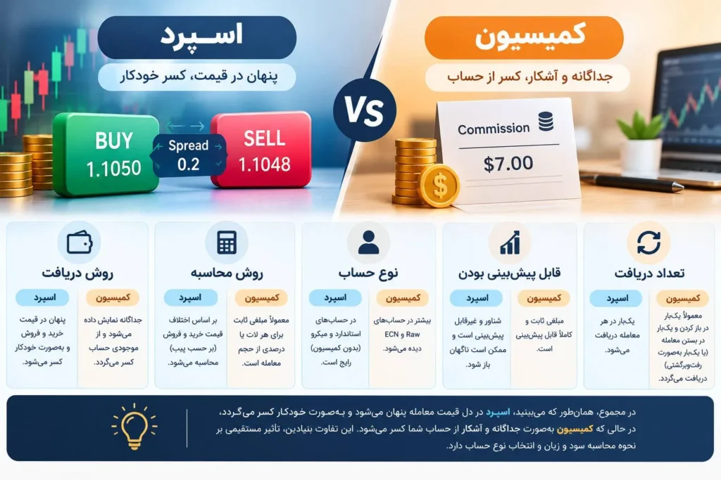 مقایسه تفاوت‌های اصلی