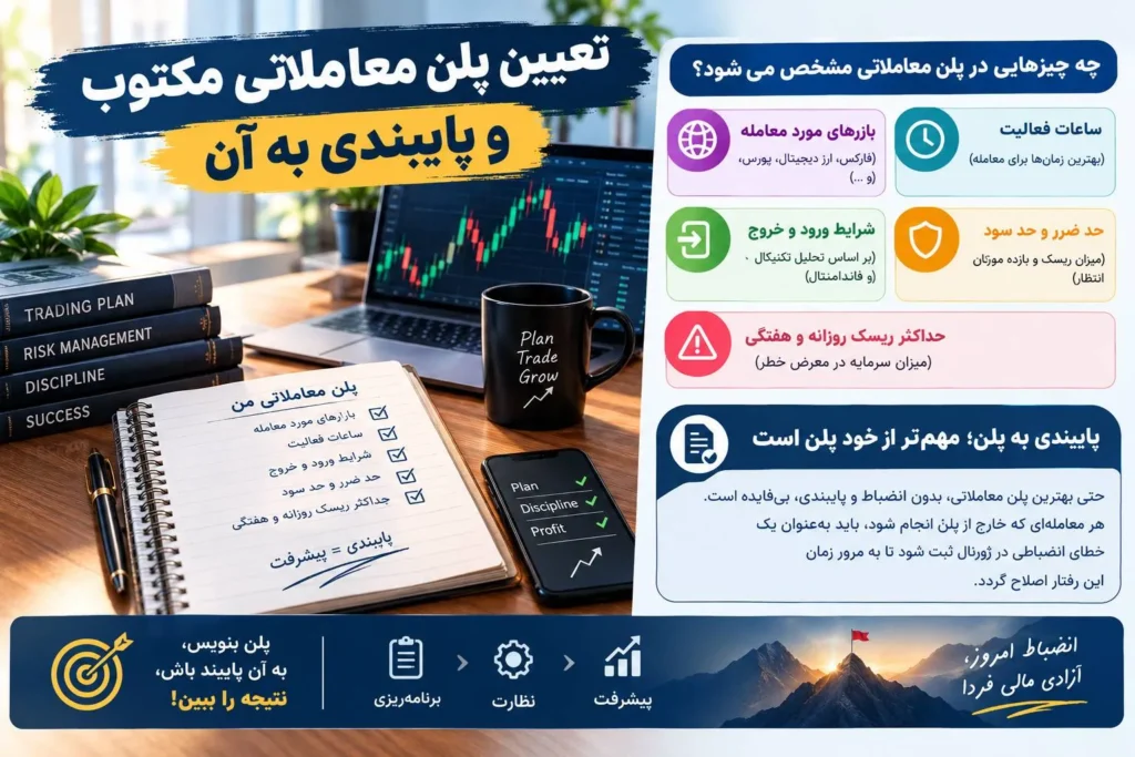 قدم ششم: تعیین پلن معاملاتی مکتوب و پایبندی به آن