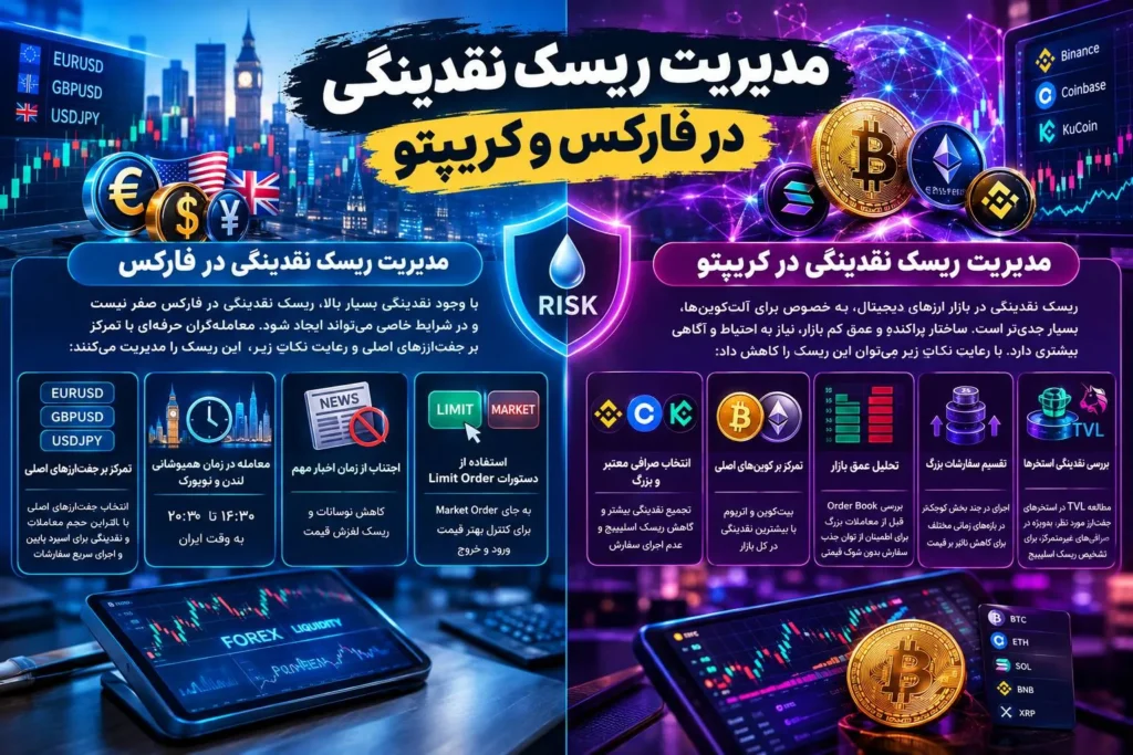 مدیریت ریسک نقدینگی در فارکس و کریپتو