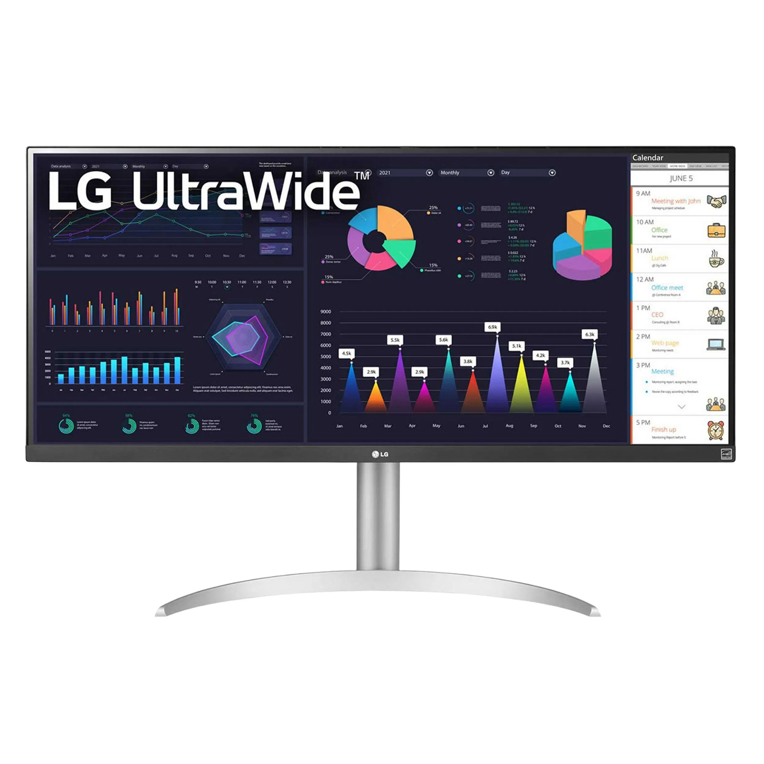 مانیتور 34 اینچ ال جی مدل 34WQ650-W با وضوح Full HD پنل IPS و نرخ به روزرسانی 100
