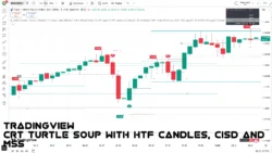 اندیکاتور CRT Turtle Soup with HTF Candles, CISD and MSS